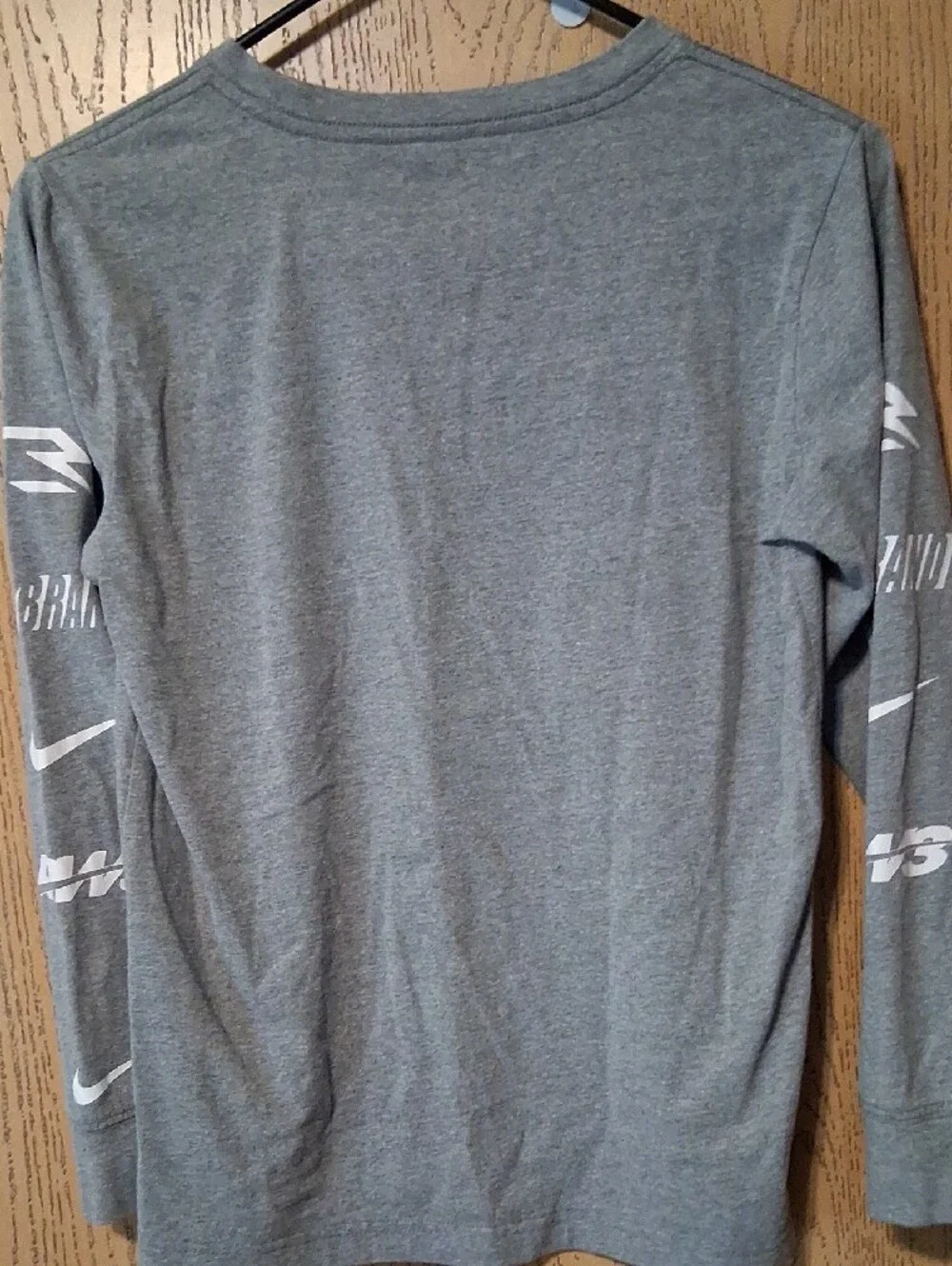 Nike Long-Sleeve Graphic Shirt - Gray with White & Red Logos